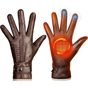 Winter Gloves Women Leather Gloves, Full Hand Touchscreen Winter Gloves